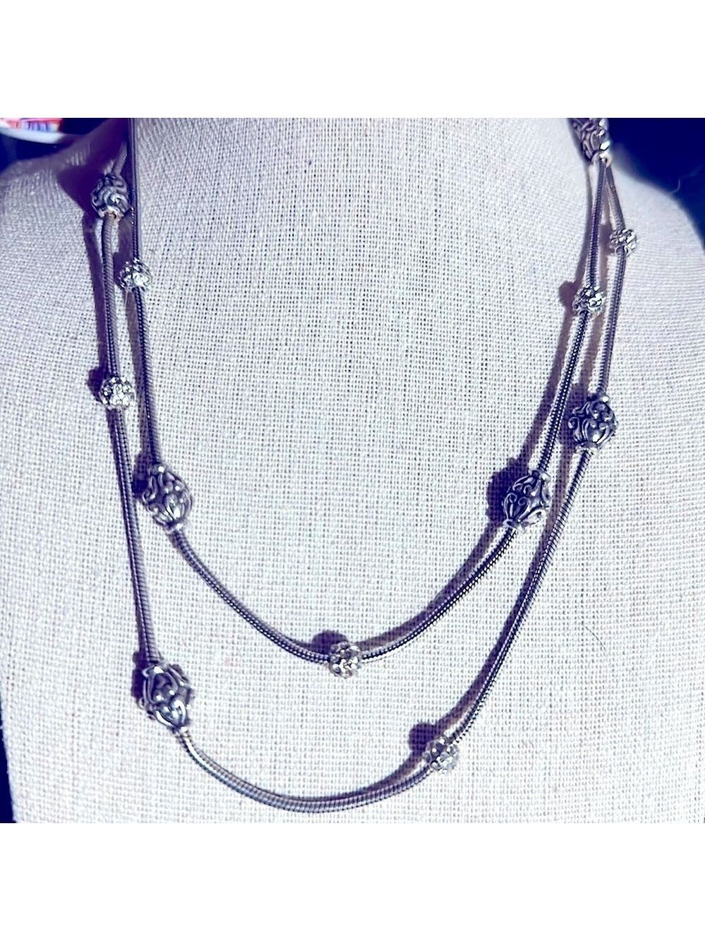 Brighton Full Moon Rising Silver Crystal Necklace 0200
